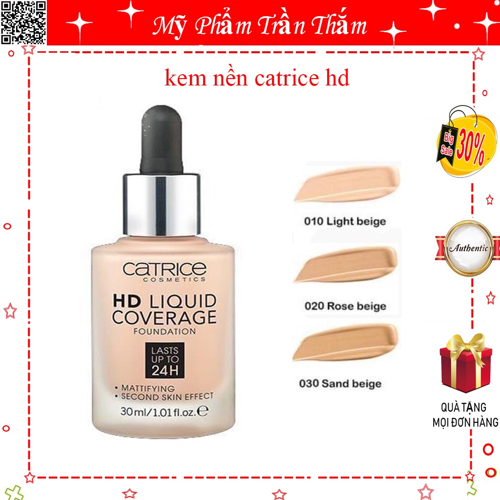 Kem nền catrice hd liquid coverage last up to 24h 30ml