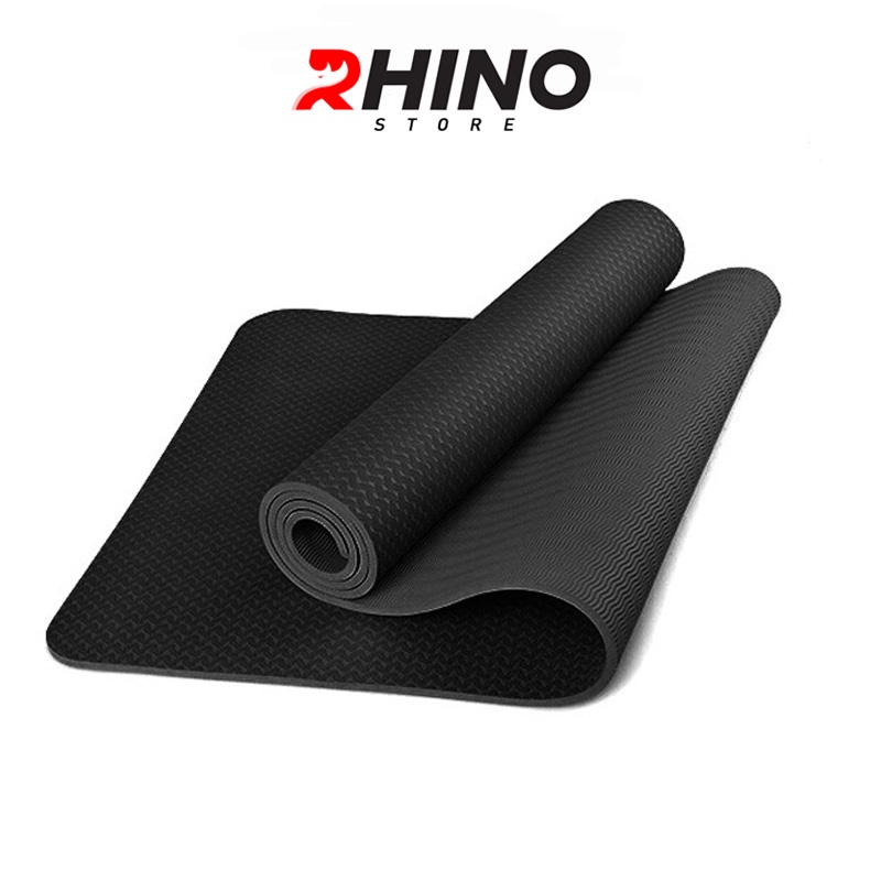 Thảm tập yoga 2 lớp cao su non 6mm Rhino M901 TPE siêu bám, chống trượt, tập gym, tập thể dục tại nhà