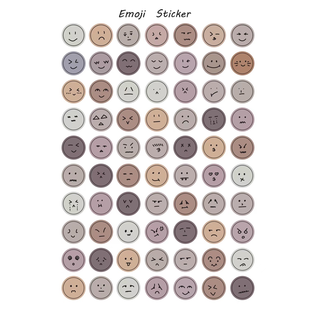 Galici Nhãn Dán Biểu Tượng Cảm Xúc Tinh Khiết Vẽ Tay / Màu Sắc Trang Trí Kế Hoạch