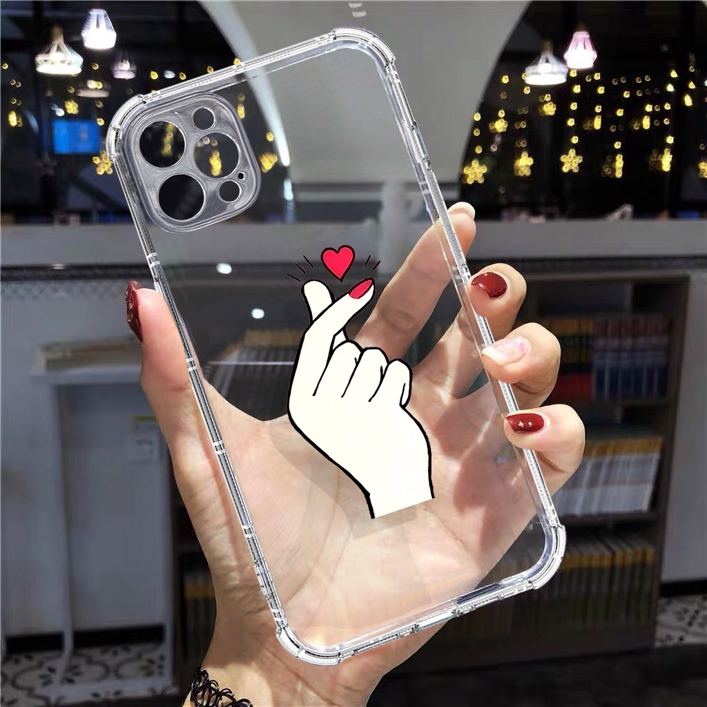 Ốp lưng iphone chống sốc thả tim cho iphone 11 13 pro max 12 14 pro max plus mini x r s max 6 s 7 8 plus