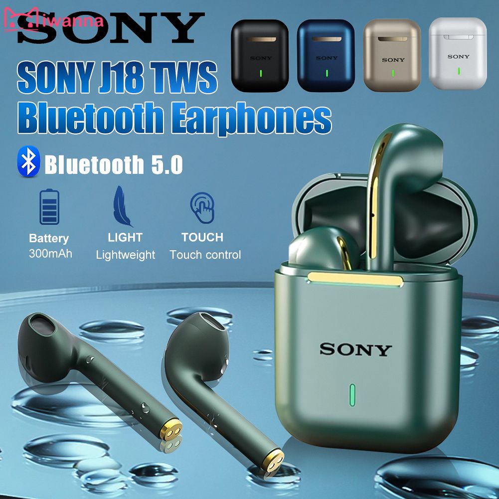 Sony J18 Tws Không Dây Bluetooth Tai Nghe Chơi Game Tai Nghe Nhét Tai Có Mic Stereo Kép Cảm Ứng Không Dây Tai Nghe Nhét Tai VN