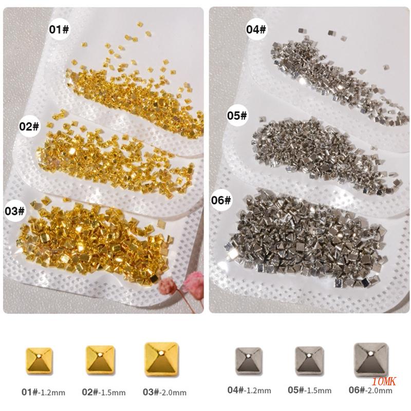 Set 200 Phụ Kiện Kim Loại 3D Trang Trí Móng Tay 10MK