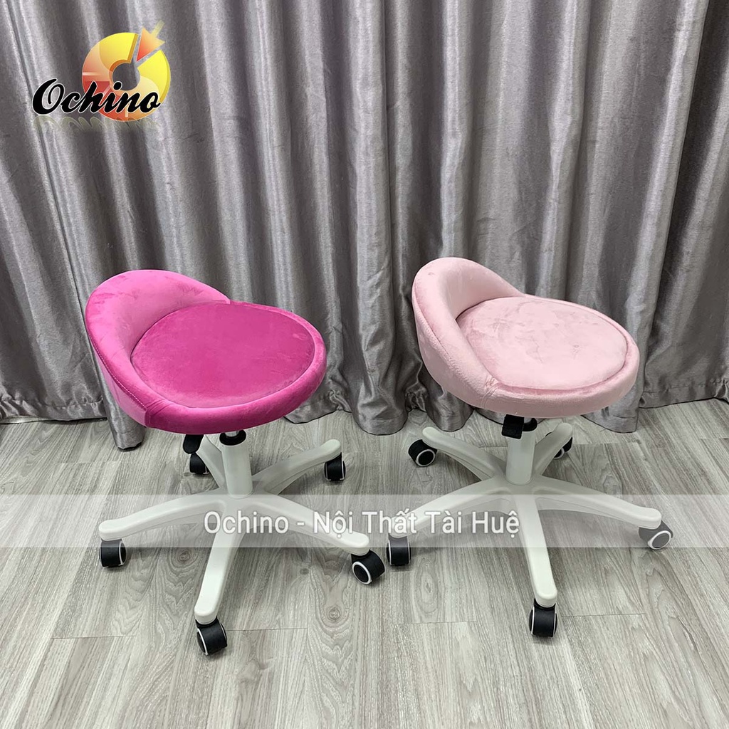 Ghế Xoay Spa, Ghế Makeup Mẫu Tựa Thấp Chân Nhựa Trắng Sang Chảnh (Có Sẵn)
