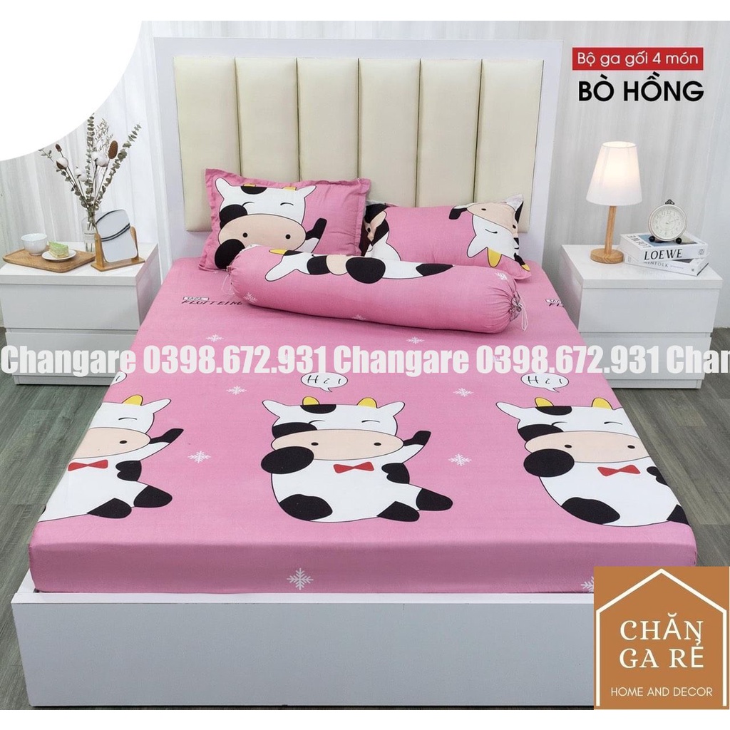 Bộ ga gối m6/m8/2m2 cottong poly drap giường ga trải giường+2 vỏ gối đầu đủ kích mẫu mã đa dạng