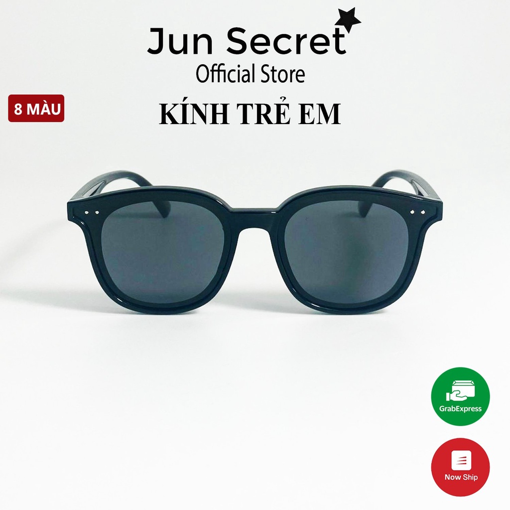 Kính mát trẻ em Jun Secret gọng nhựa dẻo xịn, tròng vuông chống bụi, chống tia UV dành cho bé từ 4 đến 8 tuổi JS0015