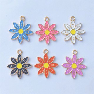 Set 4 mặt dây chuyền tráng men hình hoa làm trang sức thủ công diy