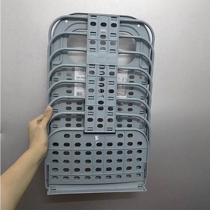 [ Tặng Kèm Móc Dán ] Giỏ đựng quần áo gấp gọn Việt Nhật 3379 - Giỏ đựng đồ đa năng treo tường, treo máy giặt