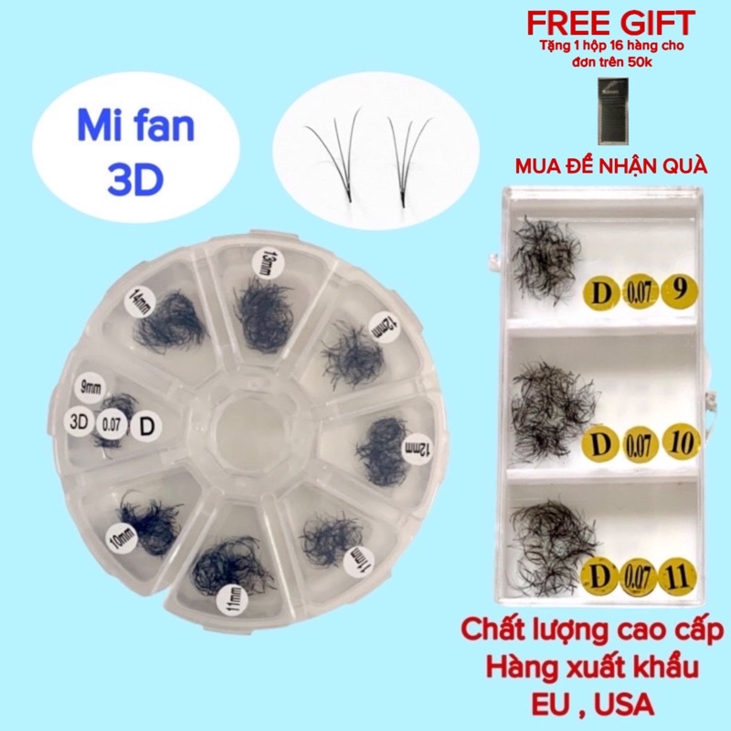 Mi fan 3D mix các loại, 1 hộp 500 fan hoặc 1000 fan (hàng xuất khẩu)