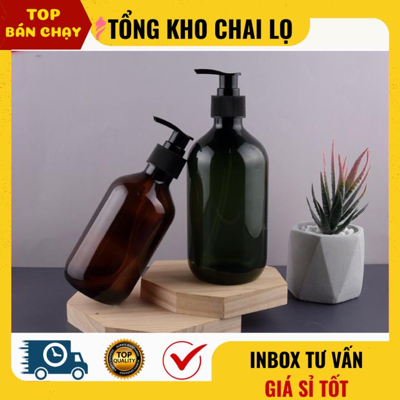 Chai Chiết Mĩ Phẩm ❤ TOP BÁN CHẠY ❤ Chai nhựa pet xịt vòi nhấn 300ml chiết mỹ phẩm, đựng dầu gội, sữa tắm .