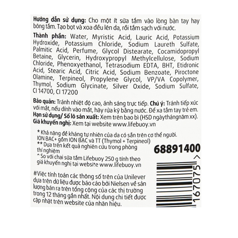 Sữa Tắm Lifebuoy Chai 1Kg