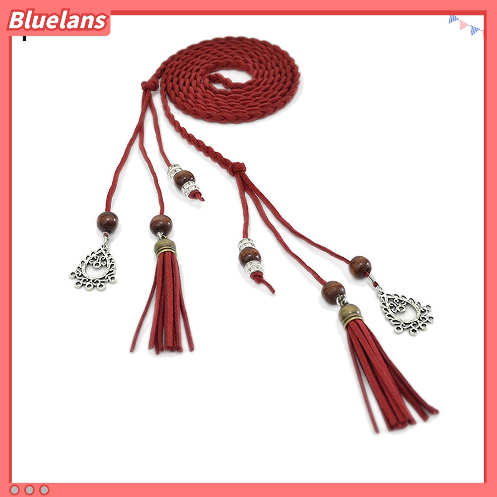 Thắt Lưng Dây Bện Mỏng Đính Hạt Và Tua Rua 48h Thời Trang Cho Nữ