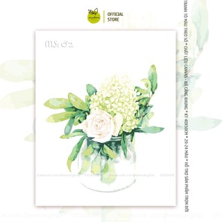 Tranh tô màu 40x50cm có khung Hoa hồng trắng T82
