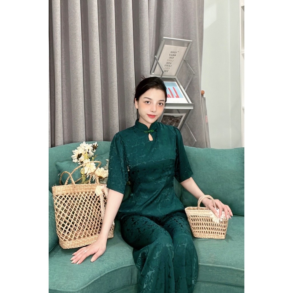 Đồ Lam Đi Chùa # Mẫu 1 Nút Lụa Gấm # Quần Áo Nữ