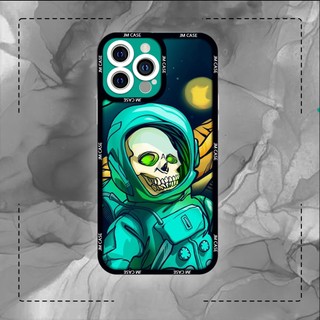 Ốp lưng iphone samsung xiaomi oppo cạnh vuông JM CASE skull phi hành gia