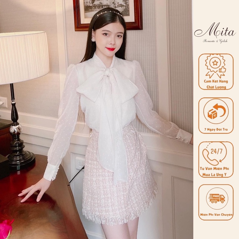 Mita Boutique - Áo Sơ Mi Cổ Nơ Xenia Mita - MÍM008