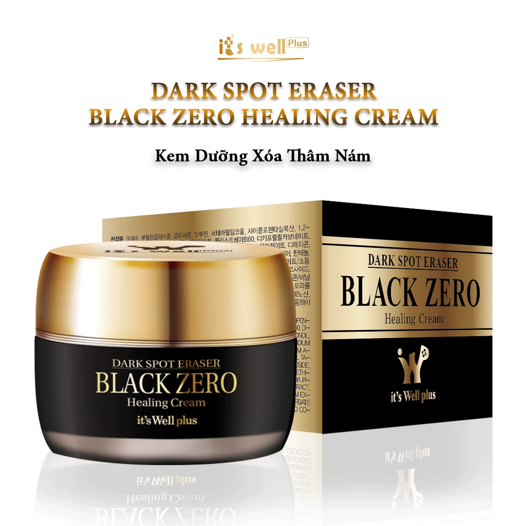 Kem Dưỡng Làm Mờ Vết Thâm Nám Tàn Nhang Lâu Năm its Well plus Dark Spot Eraser Black Zero Healing Cream 30ml