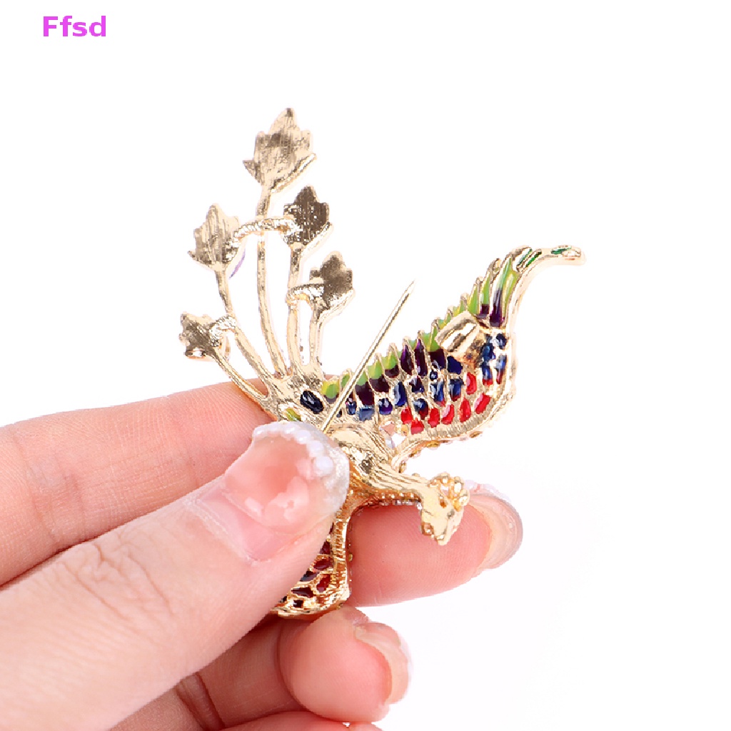 {Ffsd} Ghim Cài Áo Tráng Men Hình Chim Phượng Hoàng Bay Pha Lê Làm Quà Tặng Tiệc Tùng * Bán