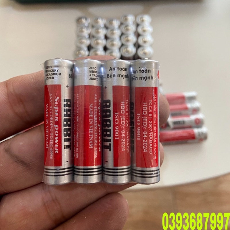 🇻🇳Pin Con Thỏ AAA Hộp 40 Viên-Sản Xuất Theo Công Nghệ cacbon-zinc