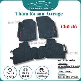 Thảm trải sàn, lót sàn cao su xe Mitsubishi Attrage 2016 - 2022- 2023 Hàng cao su đúc không mùi- Mẫu Tổ ong chữ đỏ