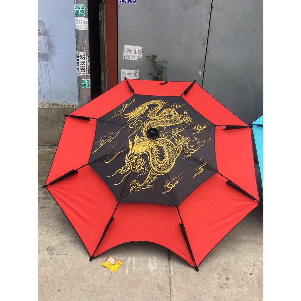 Ô dù dã ngoại, ô dù đi câu kim long Ô Kim Long 2 tầng mẫu mới 2022, size 2m2 vs 2m4, có 5 màu
