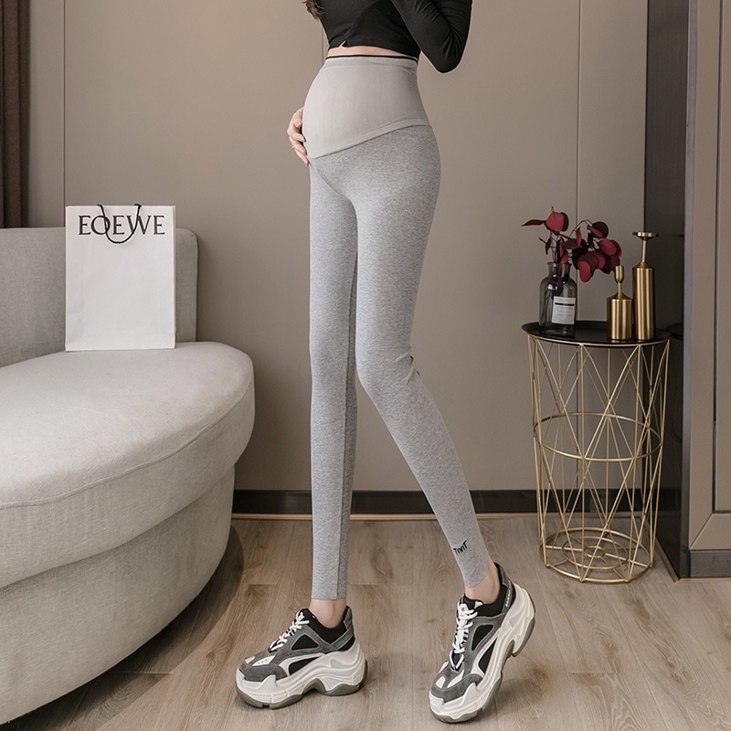 Quần bầu dài chất thun gân co giãn, thiết kế đỡ bụng và chun chỉnh