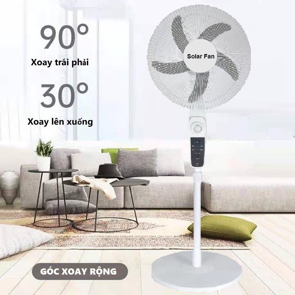 QUẠT TÍCH ĐIỆN NĂNG LƯỢNG MẶT TRỜI TÍCH HỢP SẠC ĐIỆN 220V QUẠT ĐIỀU KHIỂN TỪ XA TIỆN LỢI