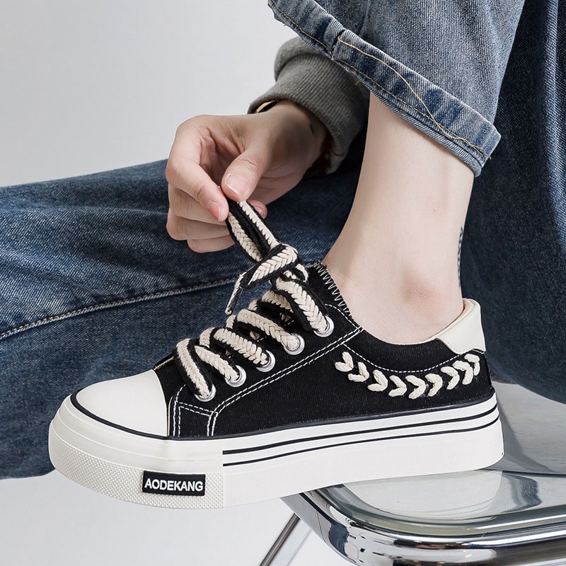 Qiaoyiluo Giày Thể Thao canvas Đế Dày Thời Trang Mùa Hè Cho Nữ