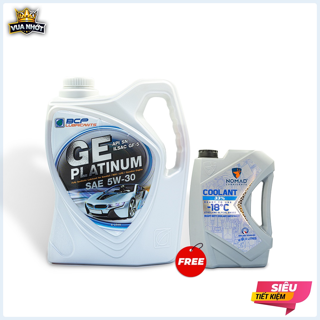 Nhớt Ô tô tổng hợp toàn phần Thái Lan - BCP LUBRICANTS GE PLATINUM - SAE 5W30 - API SN