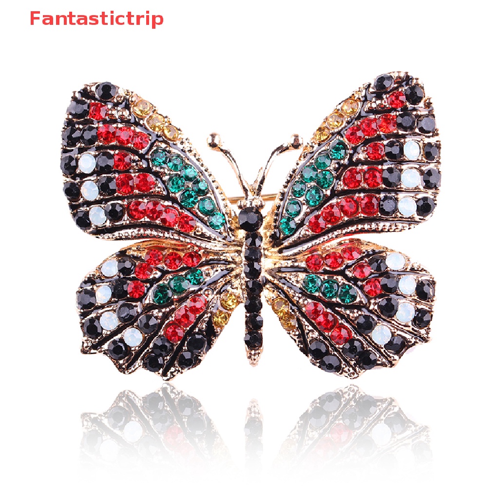 Ghim Cài Áo Hình Bướm Đính Đá Pha Lê Thanh Lịch Thời Trang Cho Nữ