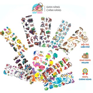 Quà tặng cho bé BAPKIDS Sticker dán hoạt hình 3D nổi nhặt ngẫu nhiên