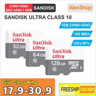 🔥17.9 - 30.9🔥Thẻ Nhớ MicroSD SanDisk Ultra 16/32/64/128GB 100MB/s Chính Hãng Có Tem Chính Hãng
