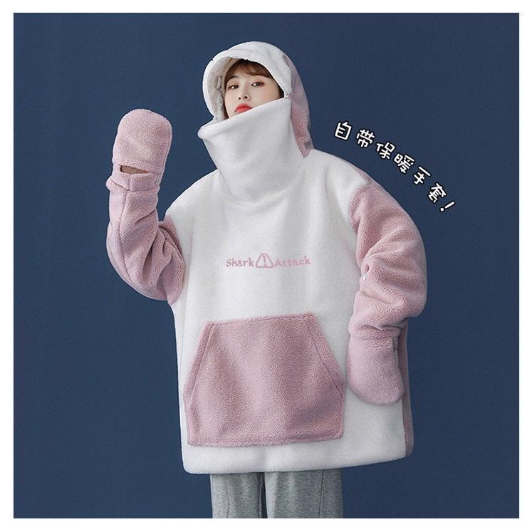 Áo Khoác Lông Cừu Dày Dặn Dễ Thương Vui Nhộn Thời Trang Thu Đông Cho Cặp Đôi