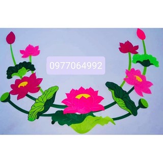 Hoa sen trang trí ảnh bác- Đồ dùng mầm non bằng nỉ- Đồ chơi bằng vải nỉ