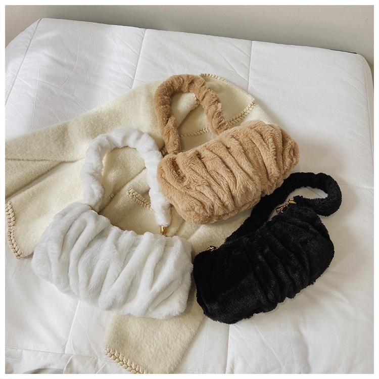 Túi Xách Đeo Vai Phủ Bông Xếp Ly Thời Trang Nữ Đơn Giản 2022