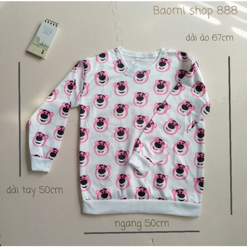 🎀 Áo sweater nỉ mỏng gấu dâu Lotso dễ thương 🎀
