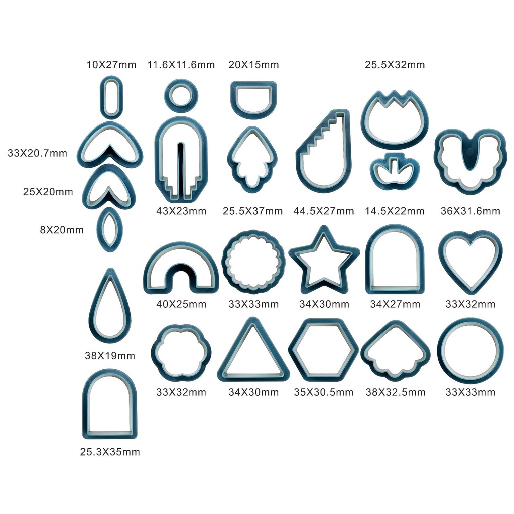 Bộ 24 Khuôn cắt đất sét làm trang sức, trang trí mô hình