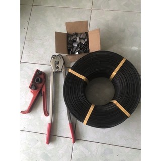 Combo bộ siết dây đai 4 món ( gồm : kiềm bóp đai+căng đai+dây đai+1 kg bọ)