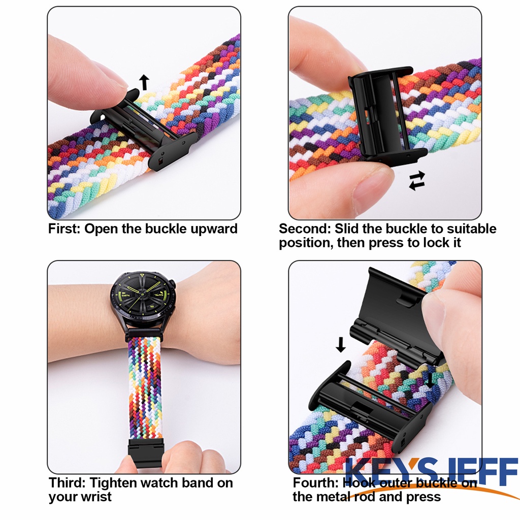 Dây Đeo Nylon 22mm Tương Thích Với Galaxy Watch 3 45mm Huawei Watch GT 3 46mm ,Amazfit GTR