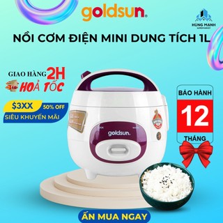 Nồi cơm điện mini dung tích 1L, Nồi cơm điện nhỏ Goldsun CB3101 - Bảo hành chính hãng 12 tháng