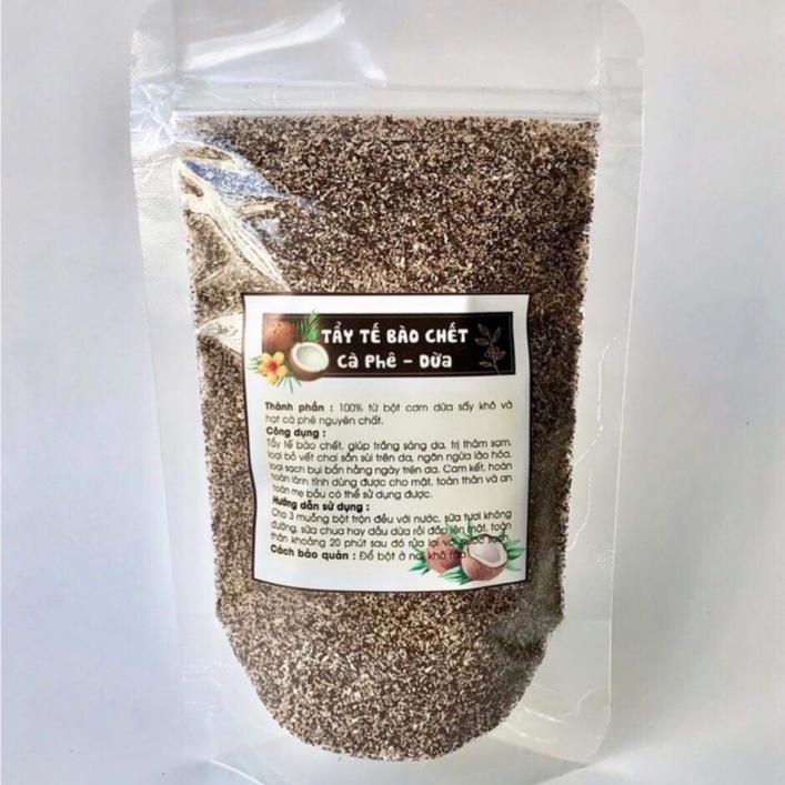 Tẩy tế bào chết cà phê dừa nguyên chất Tẩy da chết toàn thân hiệu quả, giảm thâm sạm, nuôi dưỡng làn da trắng mịn