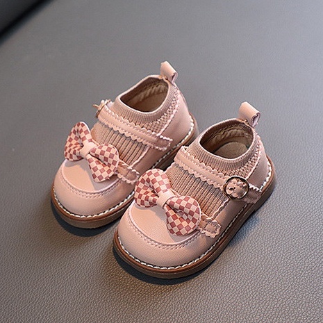 Giày búp bê đính nơ phối cổ chun xinh xắn cho bé gái sz 16-25