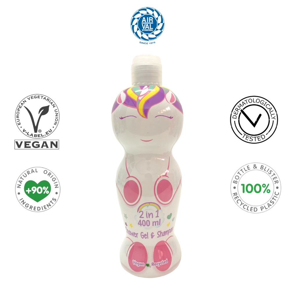Sữa tắm gội cho bé gái 2 in 1 Eau My Unicorn Shower Gel Shampoo 400ml (Chai)