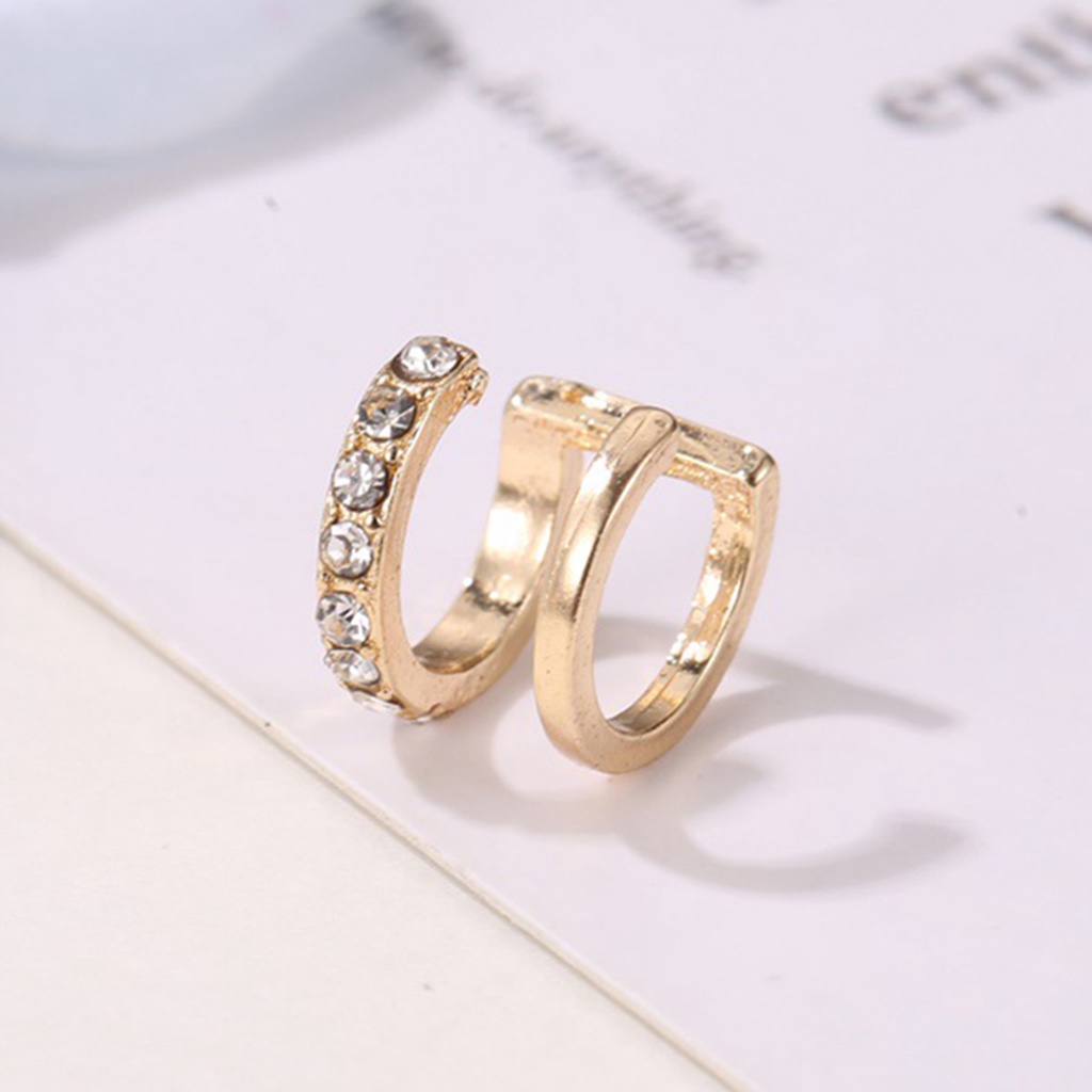 1 chiếc khuyên tai kẹp đính đá thời trang