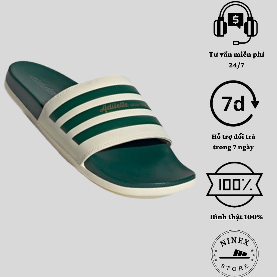 Dép Adidas Adilette Quai Ngang Màu Xanh Matcha Đế Mềm Êm Hàng Fullbox