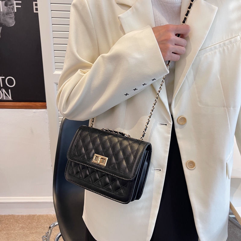 Túi Đeo Chéo Nhỏ Hình Vuông Thêu Họa Tiết Kim Cương Thời Trang Cho Nữ