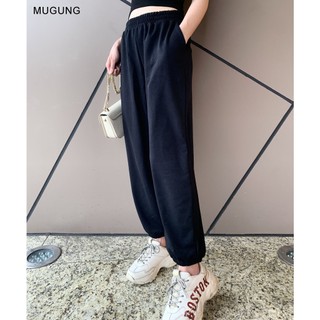 Quần Jogger nữ Mugung Jogger ống rộng cạp chun Q06