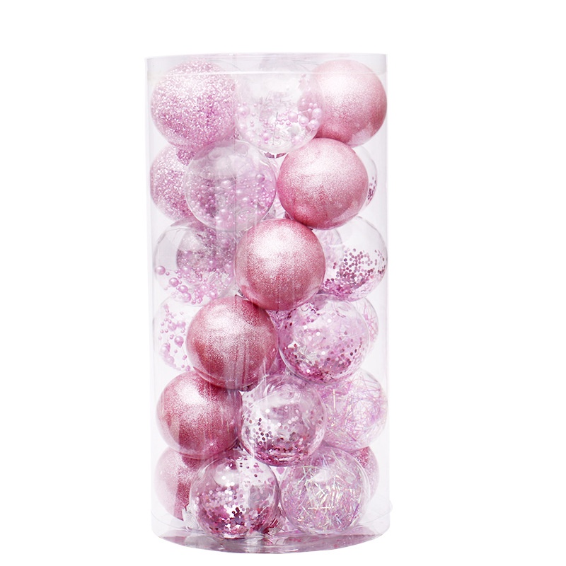 Set 30 Quả Châu Trong Suốt Kích Thước 6cm Trang Trí Cây Thông Giáng Sinh
