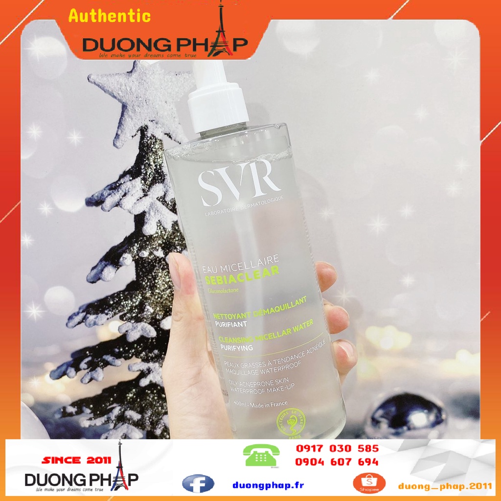 Nước tẩy trang Sebiaclear Micellar 400ml dành cho da dầu mụn