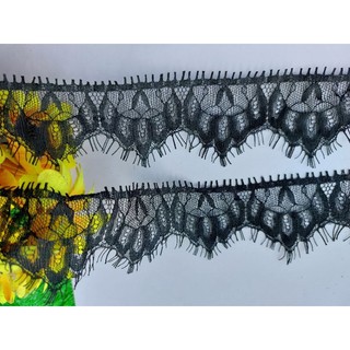 3.1m dây ren mí mềm mại màu đen