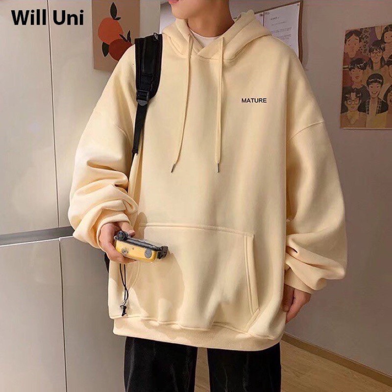 Áo Hoodie Form Rộng Nam Nữ Unisex In Dòng Chữ Nhỏ MATURE